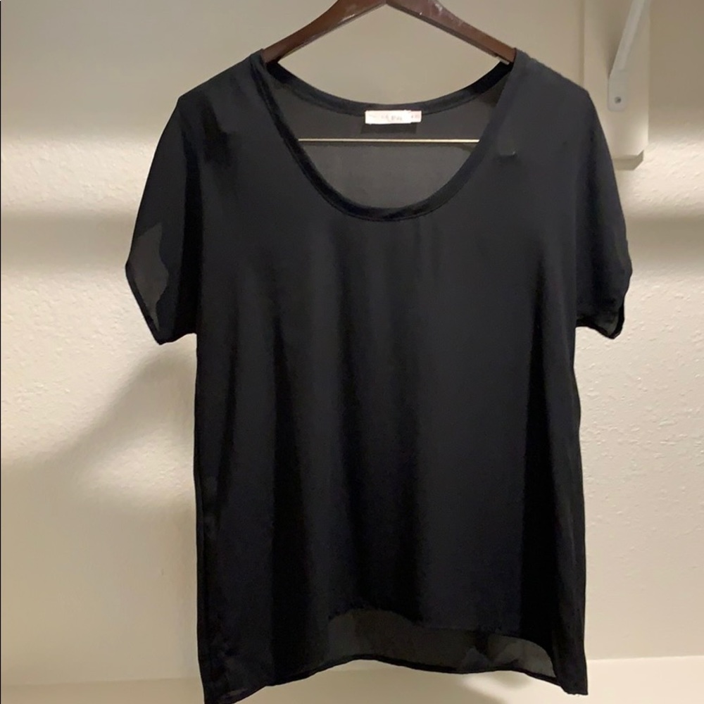Lush Black Scoop Neck Shirt